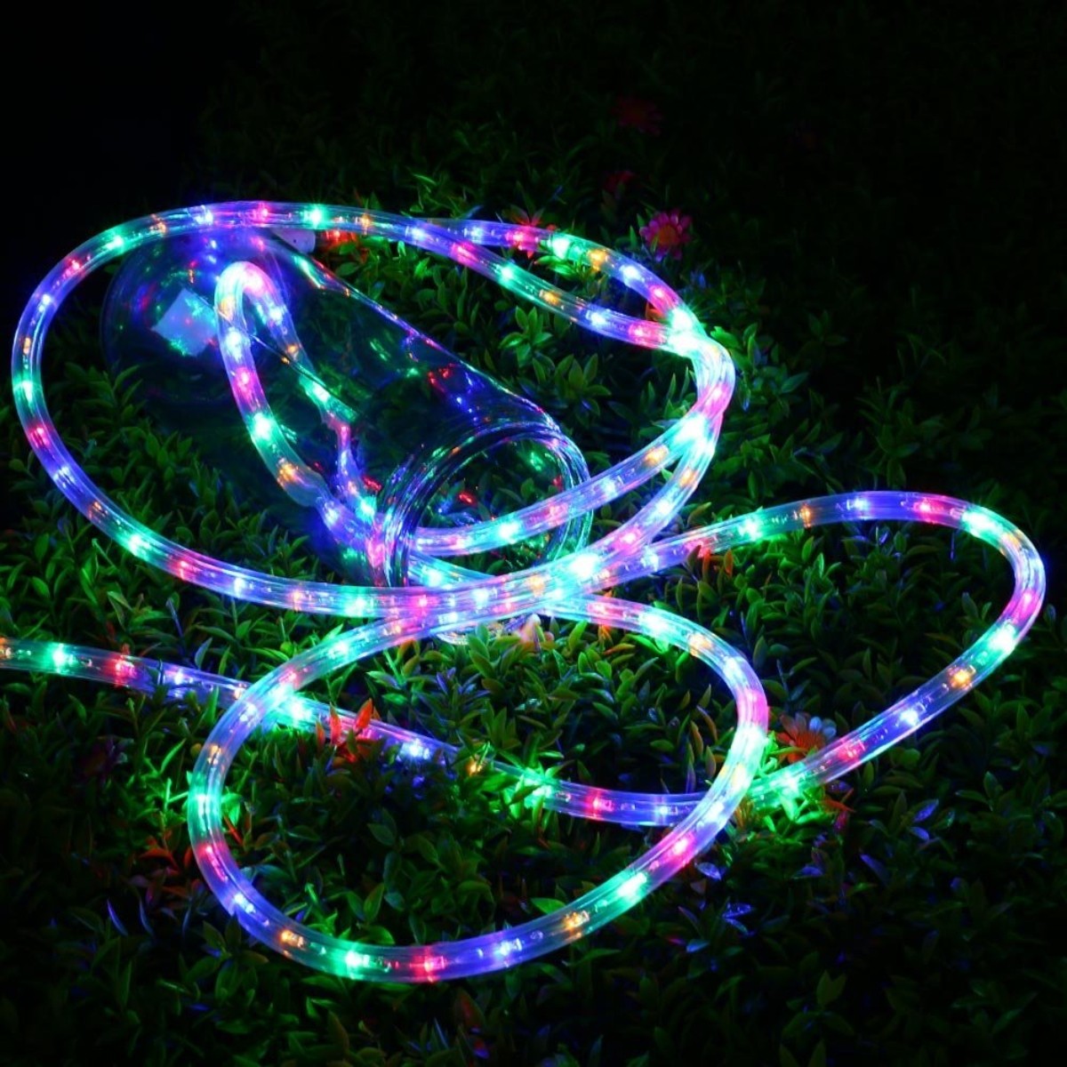 Instalatie Craciun Furtun Luminos , 10 m, 100 LED-uri, Alb Cald, Baterii - imagine 3