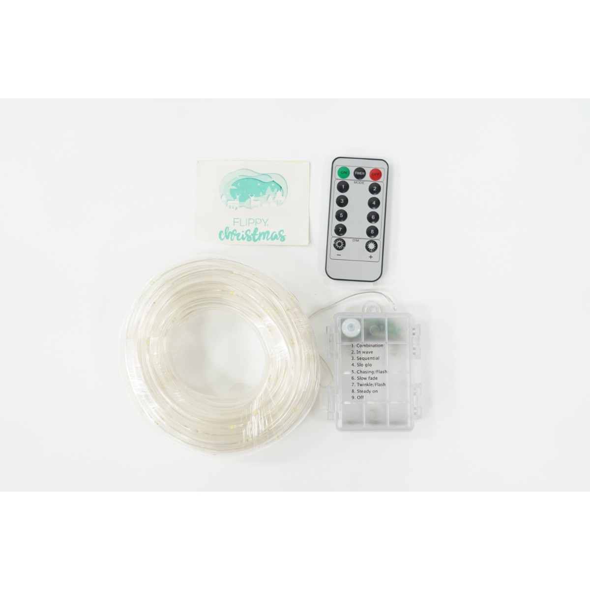 Instalatie Craciun Furtun Luminos , 10 m, 100 LED-uri, Alb Cald, Baterii - imagine 4