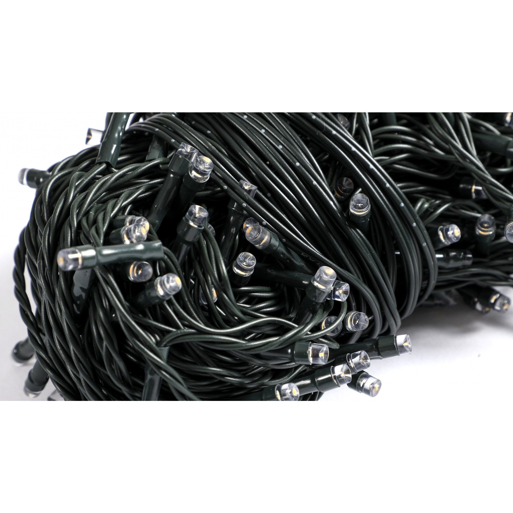 Instalatie Craciun liniara, cu transformator, 20 m, Alb Cald, 200 LED-uri V5, 8 jocuri de lumini, fir verde, - imagine 4