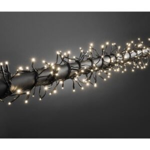 Instalatie Craciun Profesionala de Exterior IP65, 10 m, 100 Led-uri Mari ,Liniara, Alb cald, Interconectabila, Prelungitor 1.5 m inclus, Fir Negru,