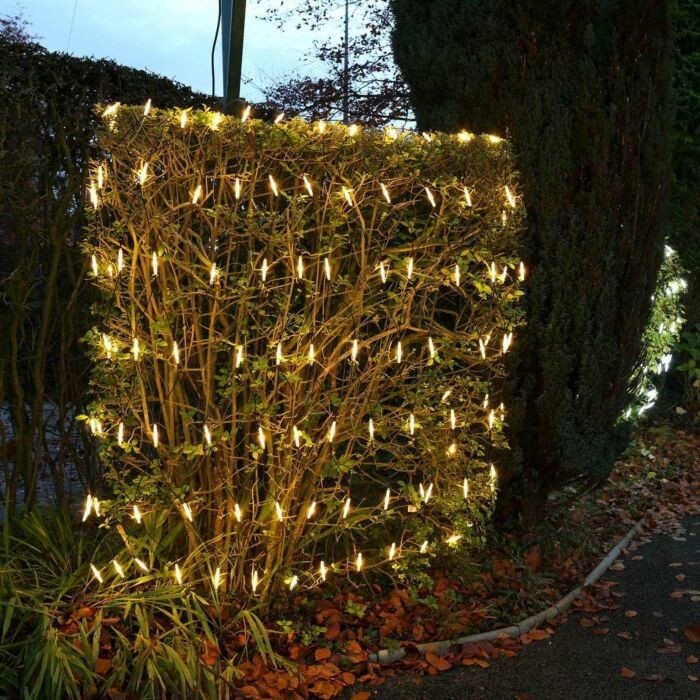 Instalatie Craciun tip plasa, cu transformator 31V, 1.5 m x 1.5 m, Alb Cald, 120 LED-uri V5, 8 jocuri de lumini, fir verde,