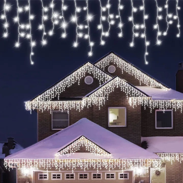 Instalatie Craciun Tip Turturi, 35 m, IP44, 1001 Led-uri, Alb rece, 8 jocuri de lumini, Telecomanda inclusa, Interconectabila, Prelungitor 3 m inclus, Fir Cupru, , Interior/Exterior
