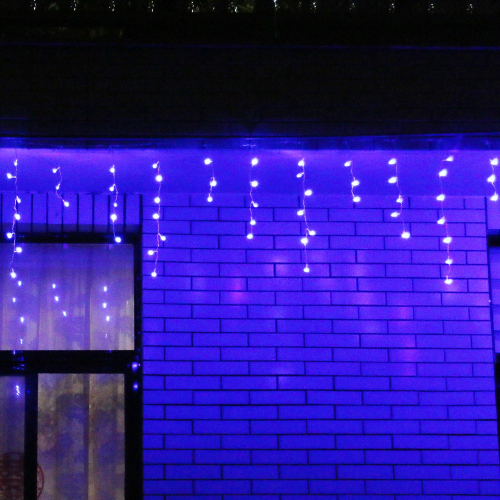 Instalatie de Craciun ® Tip Franjuri, 12 m, 300 LED-uri, Interconectabila, Albastru - imagine 4
