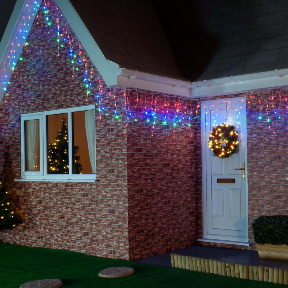 Instalatie de Craciun ® Tip Franjuri, 12 m, 300 LED-uri, Interconectabila, Multicolor - imagine 3