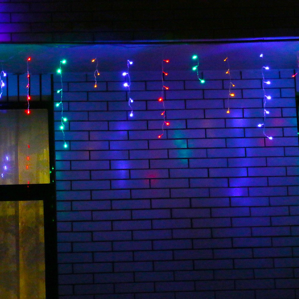 Instalatie de Craciun ® Tip Franjuri, 12 m, 300 LED-uri, Interconectabila, Multicolor - imagine 4