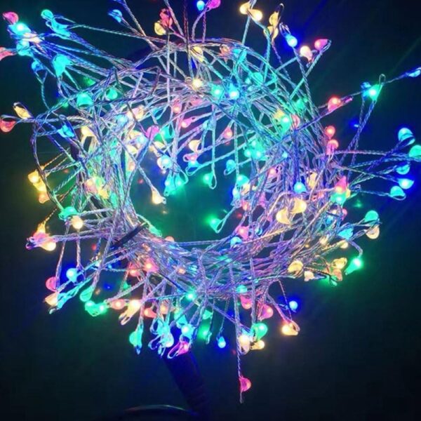 Instalatie de Craciun Liniara, Â®, Tip Cluster, 8 Jocuri de Lumini, cu Telecomanda, 3 m, 100 Led-uri, Alimentare USB, 3V, Multicolor - imagine 4