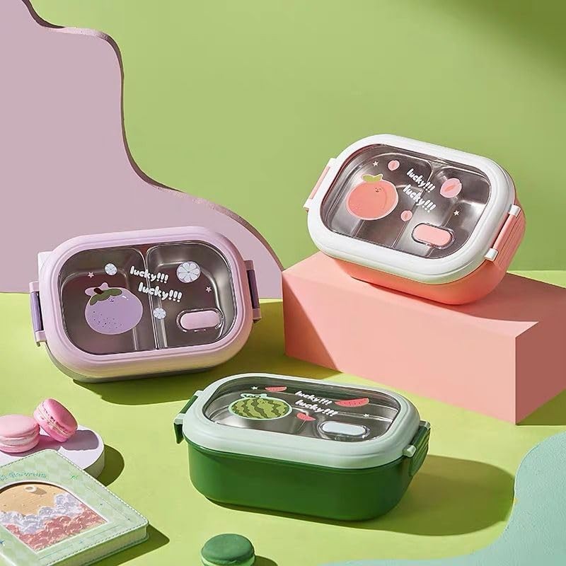 Cutie pentru Pranz sau Gustari, , cu Doua Compartimente, pentru Copii si Adulti, Etansare, PP, Perfect pentru Scoala si Birou, 1000 mL, 22.5x14.5x8 cm, Mov - imagine 2