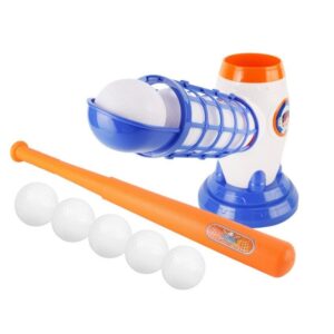 Joc de Baseball Interactiv, Lansator , Aruncare Automata, Include Bata si 5 Mingii, 37 x 23 x 16 cm Baza, 59 cm Bata, Multicolor