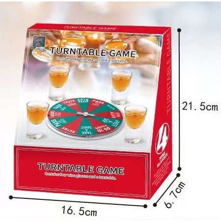 Joc de Baut , Ruleta Norocoasa, cu 4 Pahare de Shot, +18 Ani, Rosu/Verde - imagine 3