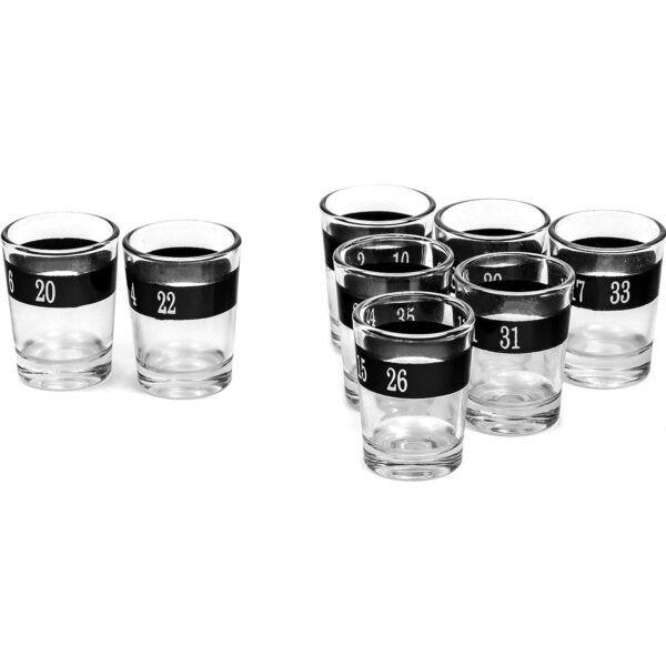 Joc de Baut Ruleta cu Pahare de Shot , 30 cm, Rosu/Negru - imagine 4