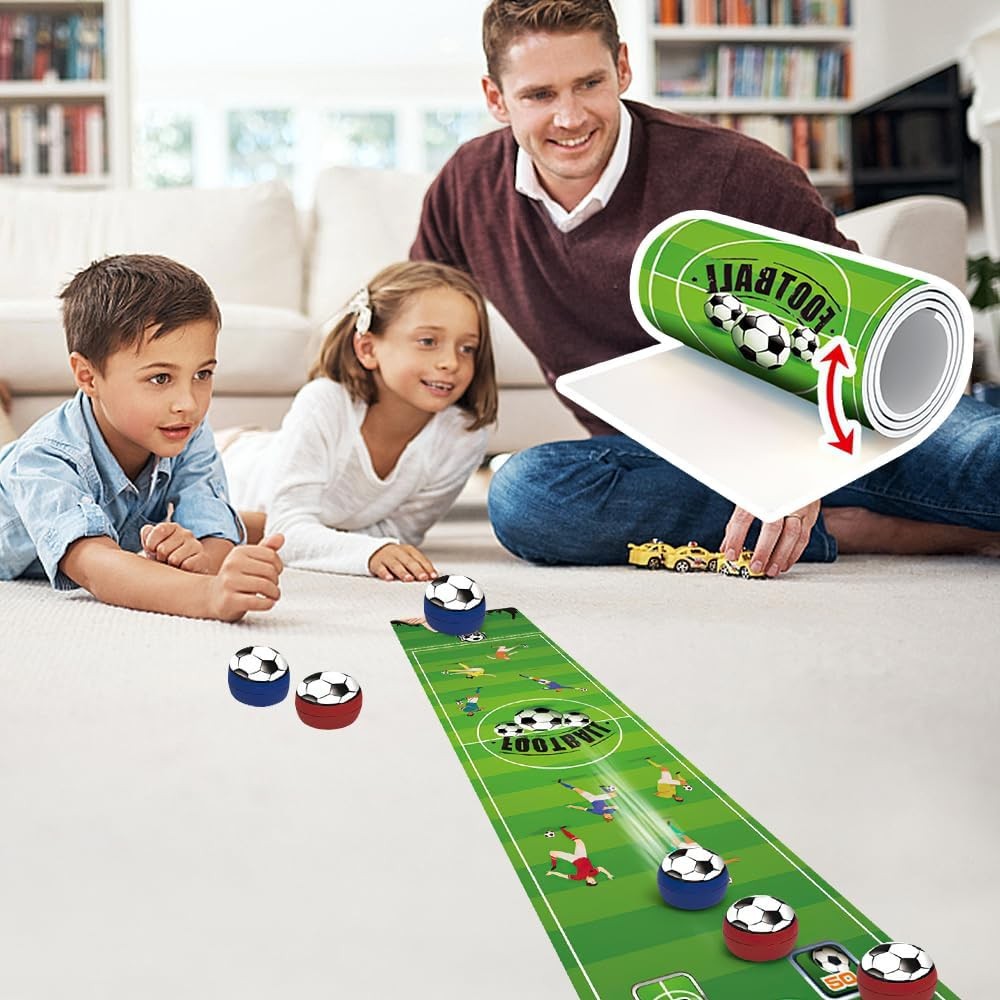 Joc Interactiv, , Covor de Fotbal 90 x 20 cm, 1-4 Jucatori, +5 Ani, 6 Mingi Incluse, Verde - imagine 3