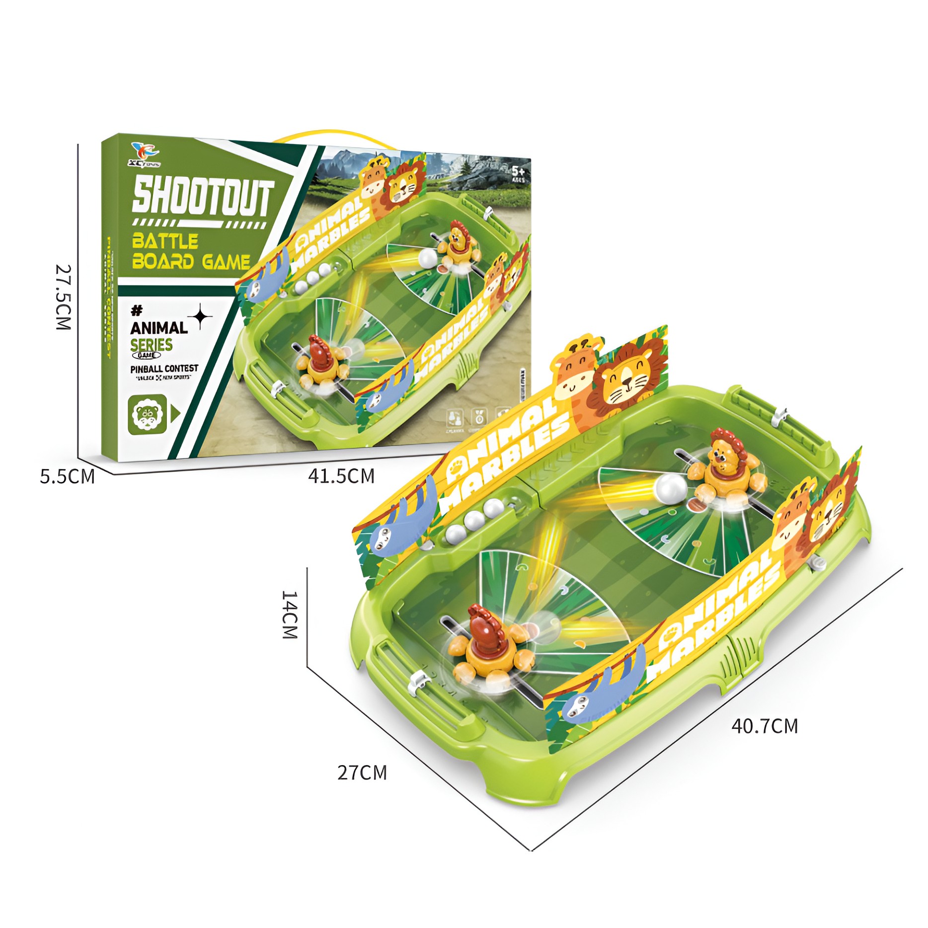 Joc de Masa Interactiv Lion Battle pentru Copii, , 4 Mingi, Tabela Scor, 40.7x27x14 cm, Verde - imagine 2