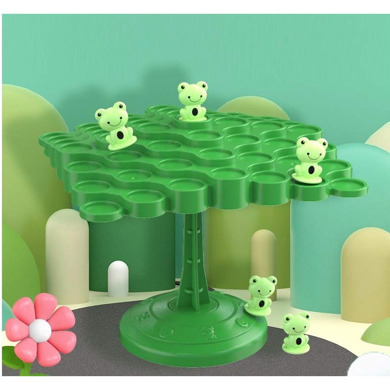 Joc Interactiv, , Broaste in Echilibru, +3 Ani, din Plastic, 50 de Pioni, Placa de Echilibru, Roata cu Pedepse, Zar, 14 x 7 x 14 cm, Verde - imagine 4