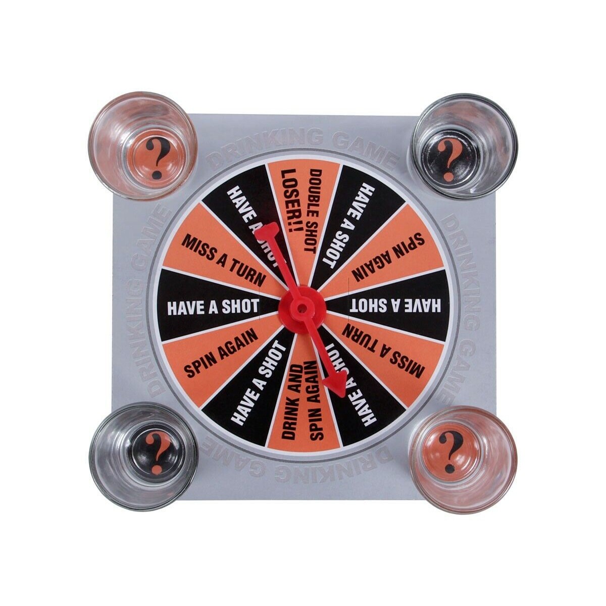 Joc de societate cu 4 pahare de shoturi din sticla , ruleta norocului, pentru petreceri, 17x17x7.5cm - imagine 3