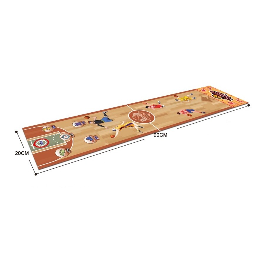 Joc Interactiv, , Covor de Basket 90 x 20 cm, 1-4 Jucatori, +5 Ani, 6 Mingi Incluse, Maro