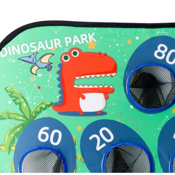 Joc pentru Copii, , Aruncarea Sacilor cu Nisip, Sageti, 8 Mingi, 4 Saci, Geanta Portabila, Interactiv, Model Dinozauri, 77.5x44.5x42 cm, Multicolor - imagine 2