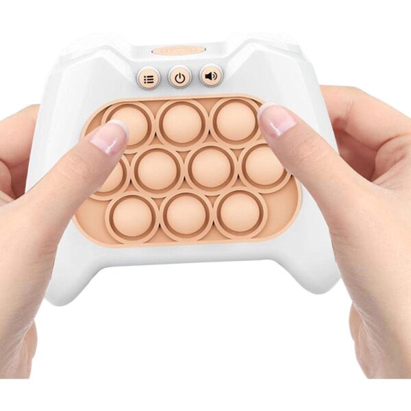 Joc Pop It, , consola, joc interactiv, antistres, cu baterii, Abs si silicon, Alb, 12 x 10 x 5.8 cm - imagine 3