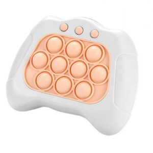 Joc Pop It, , consola, joc interactiv, antistres, cu baterii, Abs si silicon, Alb, 12 x 10 x 5.8 cm