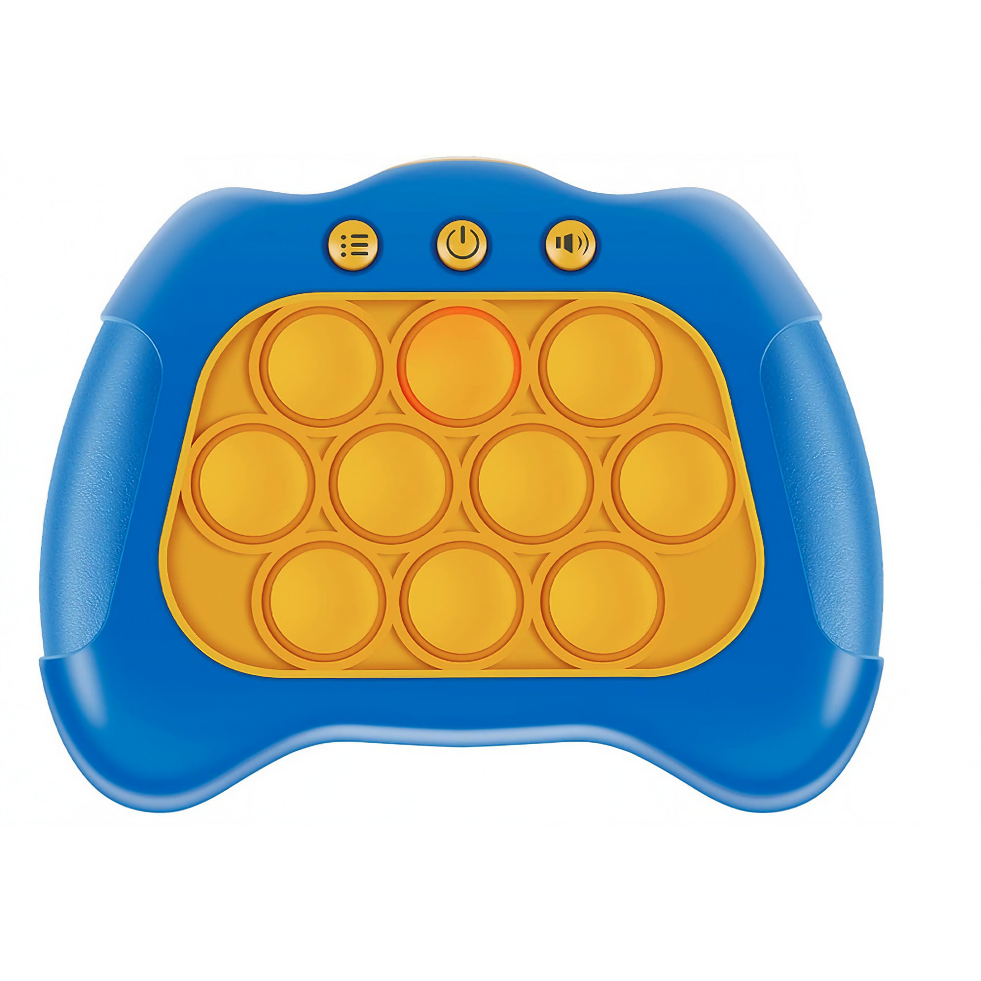 Joc Pop It, , consola, joc interactiv, antistres, cu baterii, Abs si silicon, Albastru, 12 x 10 x 5.8 cm