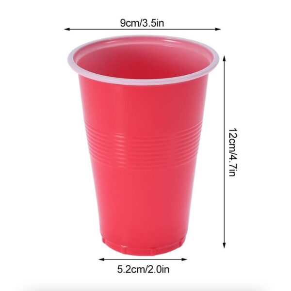 Joc de Baut BEER PONG, , Set din 12 Mingi de Tenis si 12 Pahare Reutilizabile, Joc Interactiv pentu Adulti, Albastru Rosu - imagine 2