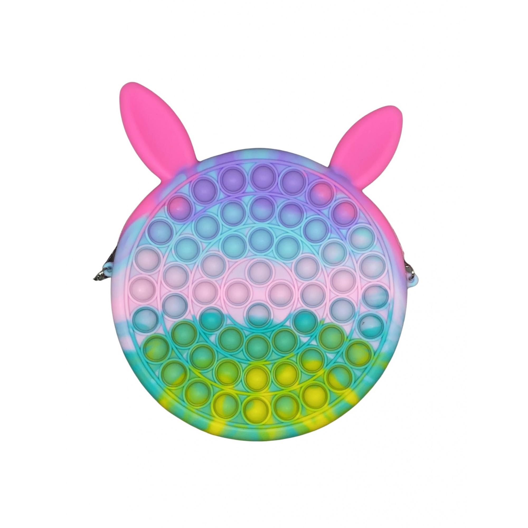 Jucarie antistres din silicon , Geanta Pop It, 16 cm, Iepuras, Macarons - imagine 2