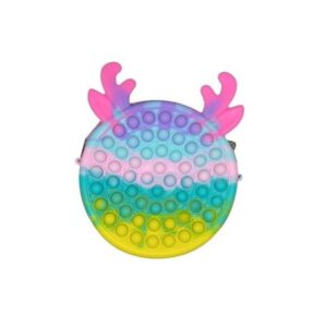 Jucarie antistres din silicon , Geanta Pop It, 16 cm, Ren, Macarons