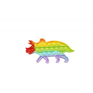 Jucarie antistres din silicon, , Pop It Now and Flip It, Dinozaur mic, Multicolor V3