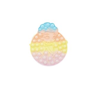 Jucarie antistres din silicon, , Pop It Now and Flip It, Geanta de umar, Mica printesa, 16 cm, Macarons