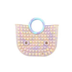 Jucarie Antistres din silicon , Pop It Now And Flip It, Geanta mare, 28 cm, Multicolor, Model 6 V2