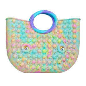 Jucarie Antistres, , Tip Pop It Now and Flip It, Geanta, din Silicon, 28 cm, Multicolor