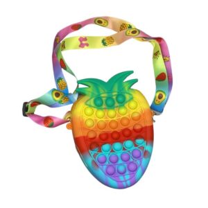 Jucarie antistres din silicon, , Pop It Now and Flip It, Geanta mica, Ananas, Multicolor, Model 2