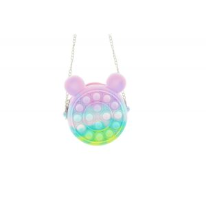 Jucarie antistres din silicon , Pop it Now and Flip It ,Mini Geanta, Mickey Mouse, 6 cm, Macarons