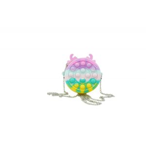 Jucarie antistres din silicon , Pop it Now and Flip It ,Mini Geanta, Ren, 6 cm, Macarons
