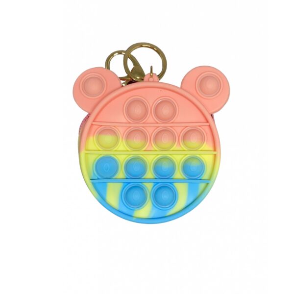 Jucarie Antistres din silicon , Pop It Now And Flip It, Portofel, 6 cm, Macarons - imagine 2
