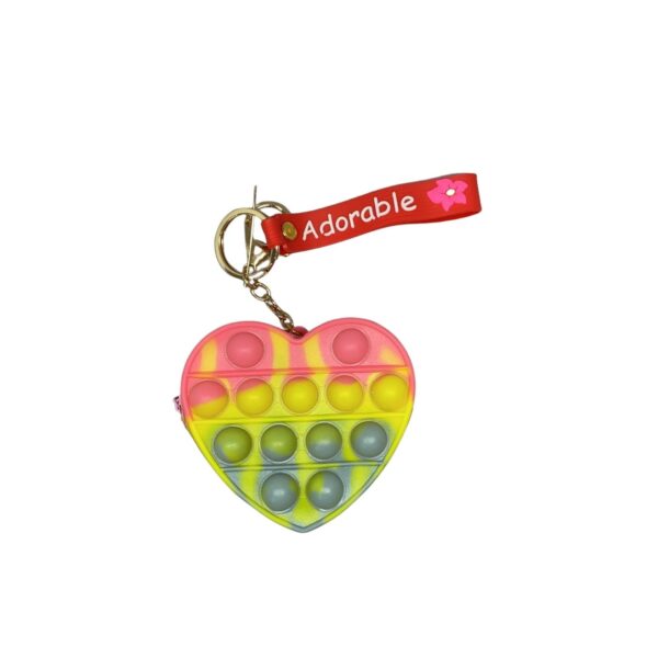 Jucarie antistres din silicon, , Pop It Now and Flip It, Portofel inima, Galben/Gri - imagine 2