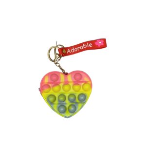 Jucarie antistres din silicon, , Pop It Now and Flip It, Portofel inima, Galben/Gri