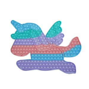 Jucarie antistres din silicon , Pop it Now and Flip It ,Unicorn cu aripi ,Curcubeu