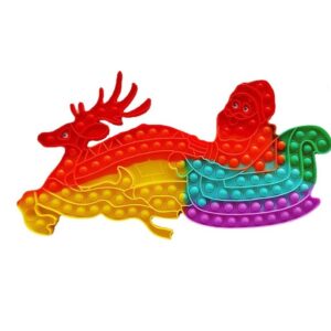 Jucarie Antistres, , Tip Pop It Now and Flip It, Sania Lui Mos Craciun, 42 x 21 cm, Multicolor