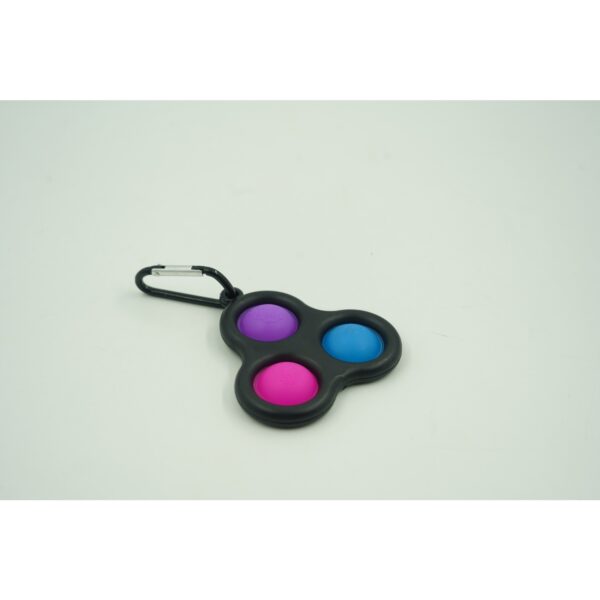 Jucarie antistres, Pop it, tip breloc, triunghi, 8 cm, multicolor, Negru - imagine 2