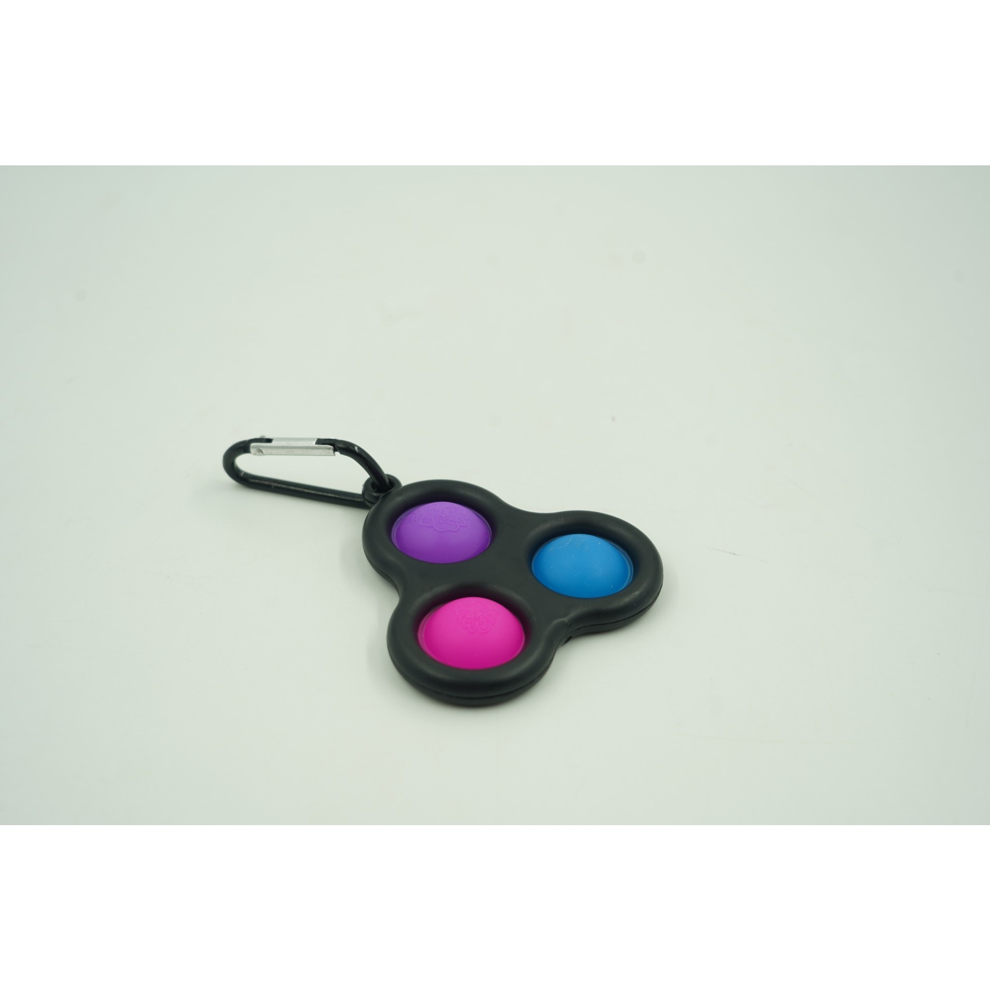 Jucarie antistres, Pop it, tip breloc, triunghi, 8 cm, multicolor, Negru - imagine 2