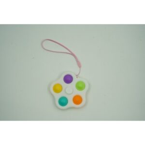 Jucarie antistres simple dimple fidget toy spinner cu 5 buline, Alb