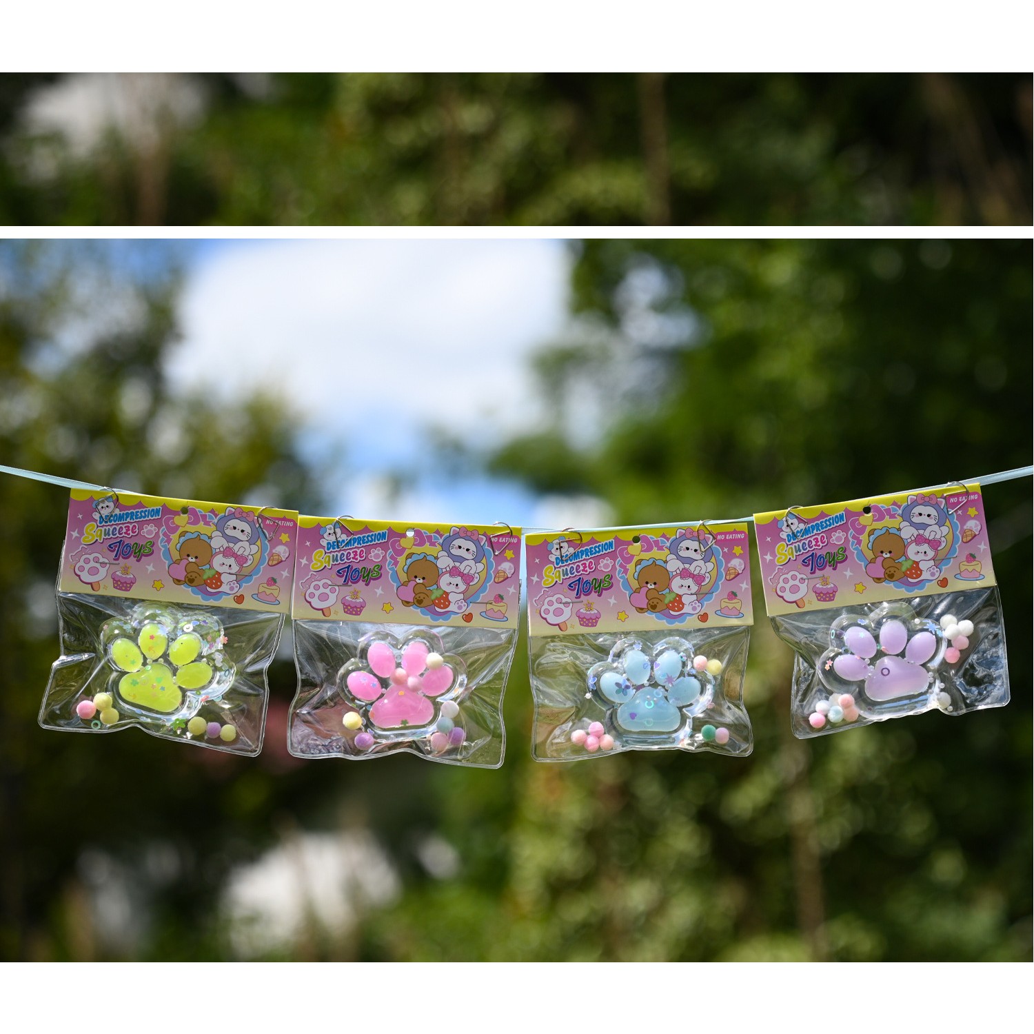 Jucarie Antistres Squishy, , cu Revenire Lenta, Labuta de Pisica Pufoasa, 7.5 cm, Ambalaj Transparent, Model 27055, Multicolor - imagine 3
