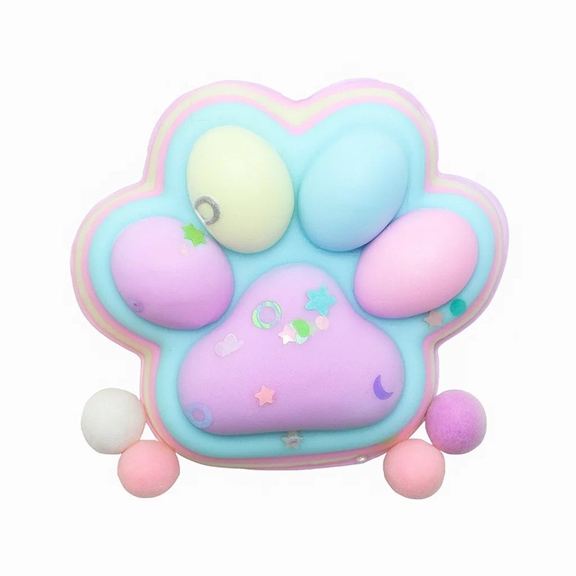 Jucarie Antistres Squishy, , cu Revenire Lenta, Labuta de Pisica Pufoasa, 7.5 cm, Ambalaj Transparent, Model 27053, Multicolor - imagine 2