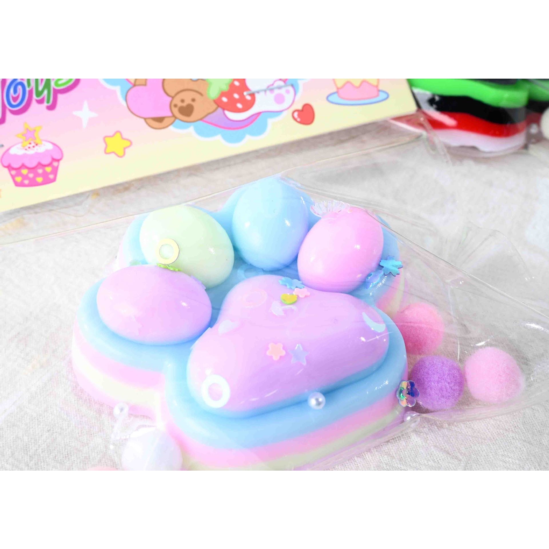 Jucarie Antistres Squishy, , cu Revenire Lenta, Labuta de Pisica Pufoasa, 7.5 cm, Ambalaj Transparent, Model 27053, Multicolor - imagine 3