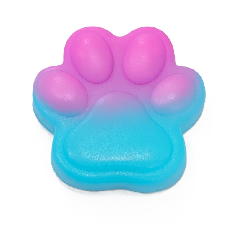 Jucarie Antistres Squishy, , cu Revenire Lenta, Labuta de Pisica Pufoasa, 7.5 cm, Ambalaj Transparent, Model 270512, Albastru/Roz