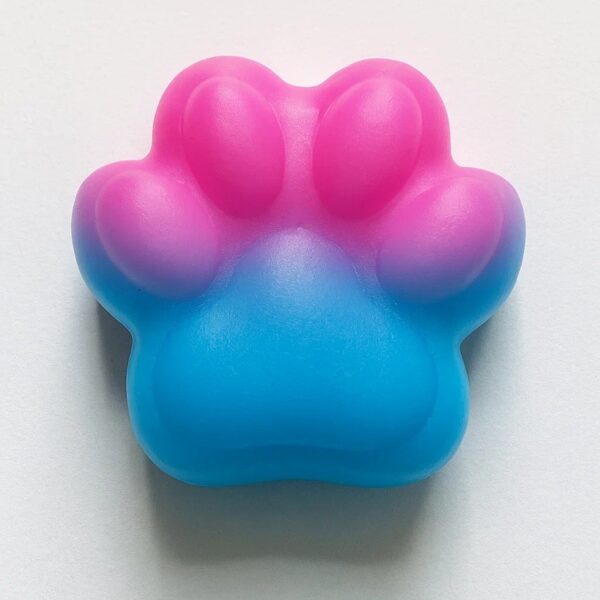 Jucarie Antistres Squishy, , cu Revenire Lenta, Labuta de Pisica Pufoasa, 7.5 cm, Ambalaj Transparent, Model 270512, Albastru/Roz - imagine 3
