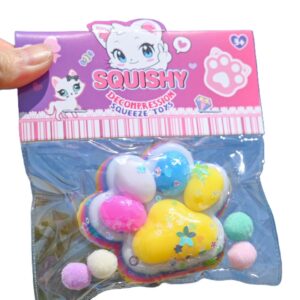 Jucarie Antistres Squishy, , Labuta de Pisica Squeeze Toys, cu Revenire Lenta, 7.5 cm, Model 270515, Multicolor