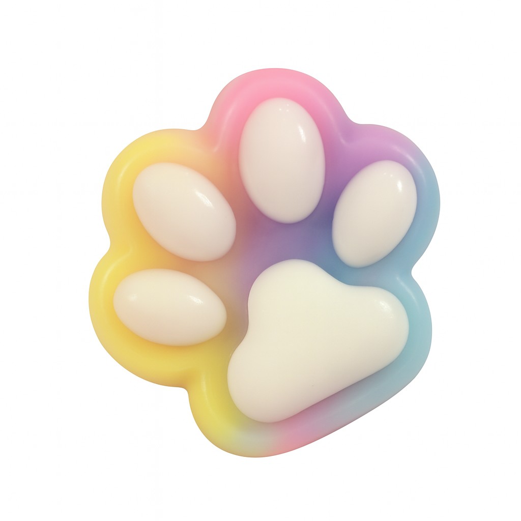 Jucarie Antistres Squishy, , Labuta de Pisica Squeeze Toys, cu Revenire Lenta, 7.5 cm, Model 270530, Multicolor