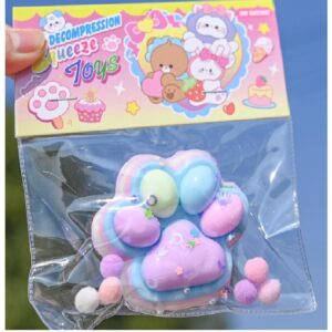 Jucarie Antistres Squishy, , cu Revenire Lenta, Labuta de Pisica Pufoasa, 7.5 cm, Ambalaj Transparent, Model 27053, Multicolor