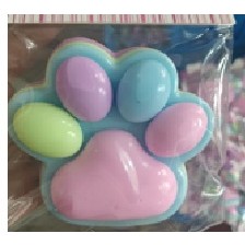 Jucarie Antistres Squishy, , cu Revenire Lenta, Labuta de Pisica Pufoasa, 8.5 x 7.5 cm, Ambalaj Transparent, Albastru Roz deschis
